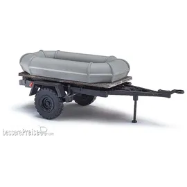 BUSCH Anhänger HL 10 mit Schlauchboot 53607 H0
