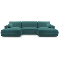 Beautysofa Wohnlandschaft, Türkis, Textil, U-Form, 364x87x186 cm, Wohnzimmer, Sofas & Couches, Wohnlandschaften, Wohnlandschaften in U-Form