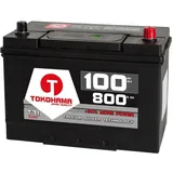 Asia Autobatterie 12V 100Ah 800A/EN hohe STARTKRAFT + Pluspol Rechts Batterie