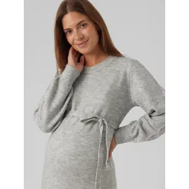 MAMA LICIOUS Mamalicious Umstandskleid MLNEWANNE L/S ABK KNIT DRESS A. NOOS Regular Fit, mit Rundhalsausschnitt, kurz, Langarm grau XL (42)