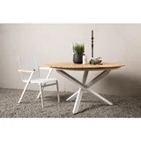 gardenson Gartentisch Mexico ca. 140x75 cm Alu Weiß/Teak