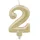 Papstar Zahlenkerze mit Halter 7 cm 2 St. Gold