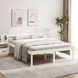 Seniorenbett Weiß 150x200 Cm Massivholz Kiefer