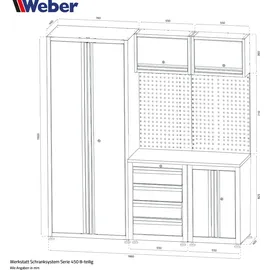 Weber-Werke Weber Schranksystem Serie 450 8-teilig grau