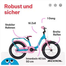 S'COOL niXe 16 Zoll RH 23,5 cm ocean/pink