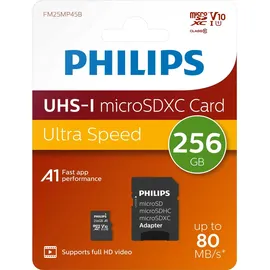 Philips MicroSDXC Card 256GB Class 10 UHS-I U1 incl. Adapter