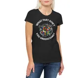 Urban Backwoods Print-Shirt Cube Understand Damen T-Shirt Zauberwürfel 80s Magic Speed Cubing (1-tlg) Cuber Speedcube Algorithm Cube schwarz XS