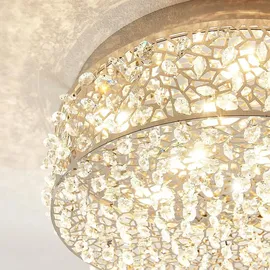 LUCANDE LED-Deckenleuchte Felias, chromfarben, Glas, Ø 35 cm