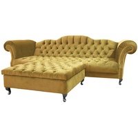 JVmoebel 2-Sitzer Chesterfield Sofa 2 Sitzer Designer Couchen Sofas Ohne Hocker Sofort, 1 Teile gelb