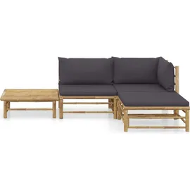 vidaXL Garten-Lounge-Set 4-tlg. grau Bambus