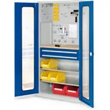 Kappes Schubladenschrank RasterPlan RAL 7035/5010 Mod. 34 Sichtfenstertüren