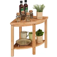 Relaxdays Eckregal, Küche & Bad, HBT 42 x 55 x 39,5 cm, Standregal, Küchenregal stehend für Arbeitsplatte, Natur