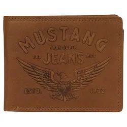 Geldbörse MUSTANG "Valencia", braun (cognac), Basic, Kleinlederwaren, Geldbeutel Herrnbörse Portemonnaie