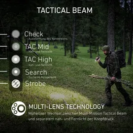 Ledlenser TAC7R Taschenlampe 3200 Lumen, 370m Leuchtweite, 30h Laufzeit, schwarz