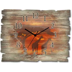 Artland Wanduhr »Herde von Giraffen im Sonnenuntergang«, wahlweise mit Quarz- oder Funkuhrwerk, lautlos ohne Tickgeräusche Artland braun