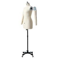 HWF Schneiderpuppe Damen Kleiderpuppe Weiblich Nähen Mannequin Torso Stand mit Waffen, Frau Kleiderordnung Schneiderpuppen Dummy Übergröße Mannequin auf Rädern zum Nähen von Kleidung