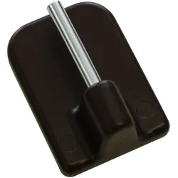 Gardinenstangenhalter GARDINIA, braun, H:1,1cm, Gardinenstangenhalterungen, Serie Vitragestange flachoval Ø 11 mm