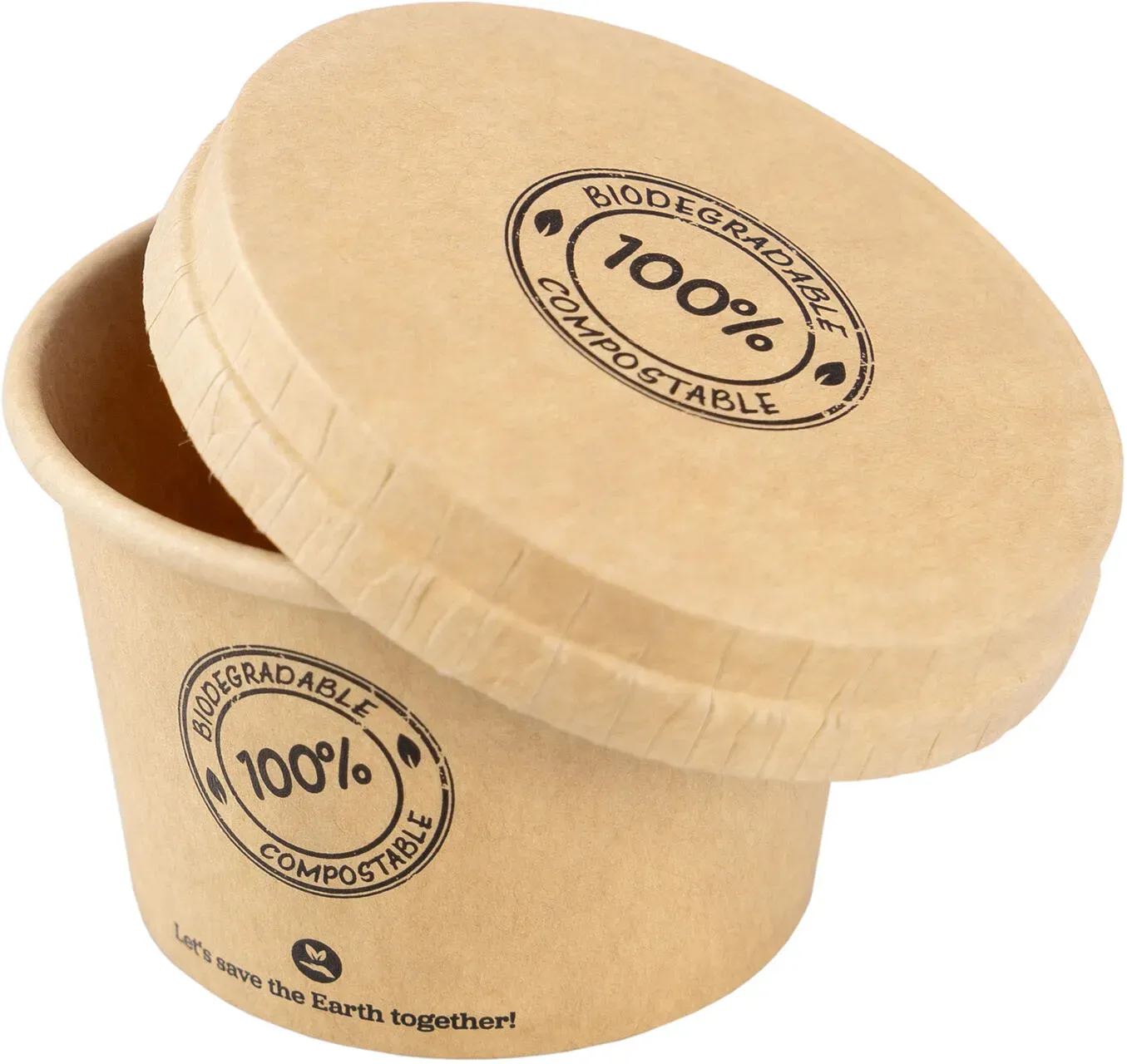 BIO Dressingbecher mit Deckel aus Karton 60ml, O62mm 50 Stk.