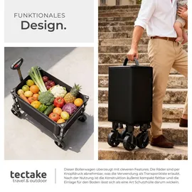 Tectake Bollerwagen faltbar schwarz