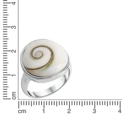Zeeme Pearls Ring 925/- Sterling Silber Muschel weiß