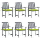 vidaXL Gartenstühle mit Kissen 57 x 57 x 92 cm grau 6 St.