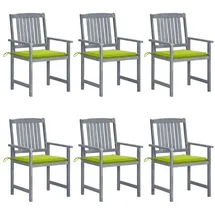 vidaXL Gartenstühle mit Kissen 57 x 57 x 92 cm grau 6 St.