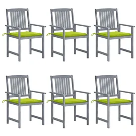 vidaXL Gartenstühle mit Kissen 57 x 57 x 92 cm grau 6 St.
