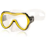 aquazon Maui Junior Medium Schnorchelbrille, Taucherbrille, Schwimmbrille, Tauchmaske für Kinder, Jugendliche von 7-12 Jahren, Tempered Glas, sehr robust, tolle Passform, Farbe:gelb