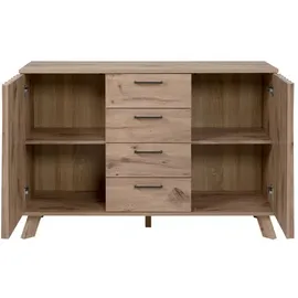 Quartier Finori Kommode Wellington 01B Schweden Eiche 3D Reliefoptik Push-to-Open ca. 125 x 85 x 40 cm