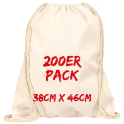 Texxilla Turnbeutel Mehrpack mit robusten Zugbändern, Natur, natur