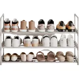 Rootz 3-stufiges Schuhregal - Metall-Schuhständer - Schuhaufbewahrungs-Organizer - Langlebig & platzsparend - 30 x 92 x 55 cm - Grau