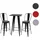 Mendler Set Stehtisch + 2x Barhocker  Holz-Tischplatte Metall Industriedesign  Schwarz