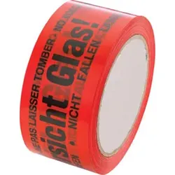 Klebeband PVC 50mmx66m -Vorsicht Glas- 4-sprachig