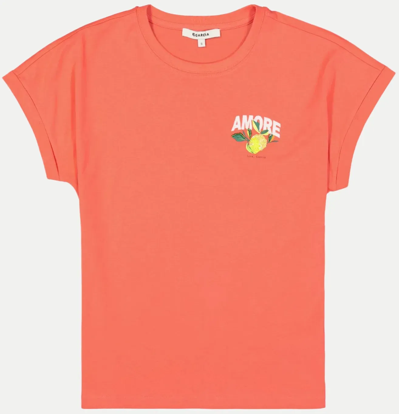 T-Shirt mit Print Orange M