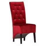 Casa Padrino Esszimmerstuhl Designer Chesterfield Esszimmer Stuhl Bordeaux Rot / Schwarz mit Bling Bling Glitzersteinen