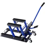 HOARLICN Motorradhebebühne, Hydraulisch Hebebühne Motorradheber Bühne Hebebühne ATV Quad Lifter Bühne Lift Scherenheber Klapp Ständer Für Motorräder Fahrräder, Geländewagen, Blau
