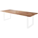 möbelliebling Esstisch Baumkante massiv Akazie natur 260 x 100 weiß NICK