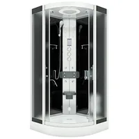 AcquaVapore Komplettdusche Fertigdusche Dusche D58-23M1 Schwarz 100x100, Sicherheitsglas ESG, inklusive Duschwanne schwarz