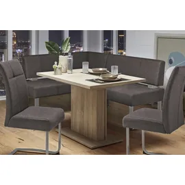 OTTO home Eckbank OTTO HOME "Rab", braun (dunkelbraun (capulet 4007), silberfarben), B:180cm H:88cm T:140cm, Polyester, Sitzbänke, Eckbank, in 2 Breiten (180 oder 200 cm), Bezug in verschiedenen Qualitäten