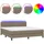 vidaXL Boxspringbett mit Matratze & LED Taupe 180x200 cm Stoff
