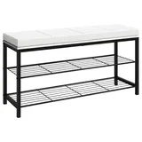 VCM Taliro 90 x 48 x 30 cm schwarz / weiß gepolstert