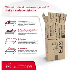 Fdm Topper 90x200 cm Matratzenauflage mit RavineBlue-Schaum Matratzenschoner Kokosfaser H4