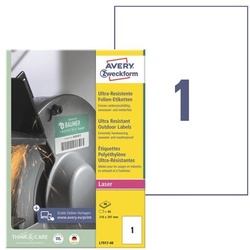 Avery Zweckform Ultra-Resistente 210x297 mm Folien-Etiketten L7917-40 weiß