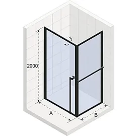 Riho Lucid Duschkabine mit Pendeltür 90 x 90 cm G005011121