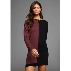 Strickkleid, mit zweifarbigem Design, Gr. 44 - N-Gr, schwarz-bordeaux, , 54672231-44 N-Gr