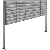 AL Briefkastensysteme 33 Fächer Premium Edelstahl Stand Briefkasten Anlage für Post A4 modern, robust, wetterfest, Artikelnummer: 132V33S5