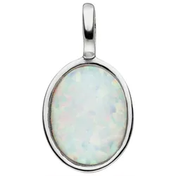 Ketten-Anhänger JOBO "Anhänger mit Opal-Imitation", silber (silber 925), Schmuckanhänger, Damen, Silber 925 (Sterlingsilber), 925 Silber