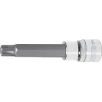 KS Tools 1/2" CHROMEplus Bit-Stecknuss RIBE mit Stirnlochbohrung,lang,M5