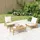 vidaXL Garten-Lounge-Set 3-tlg. Creme Bambus braun