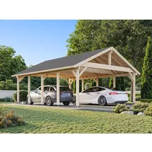 Palmako Carport Robert 5,55 x 7,32 m weiß lackiert inkl. Pfostenanker